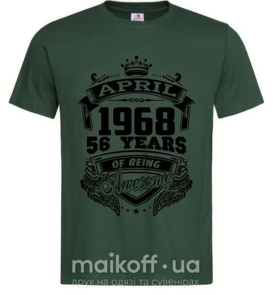 Мужская футболка April 1968 awesome Темно-зеленый фото