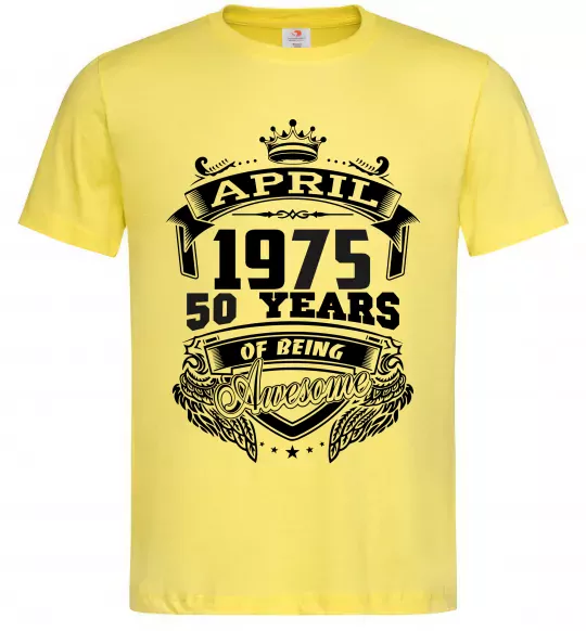 Мужская футболка April 1975 awesome Лимонный фото