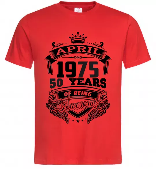 Мужская футболка April 1975 awesome Красный фото