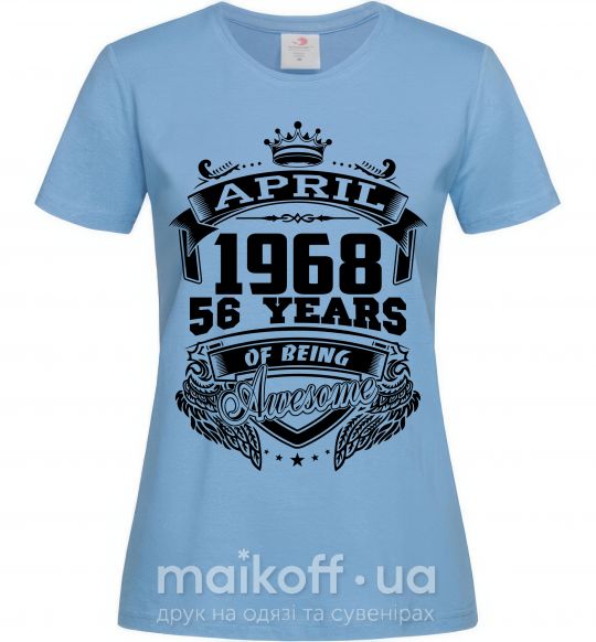 Жіноча футболка April 1968 awesome Блакитний фото