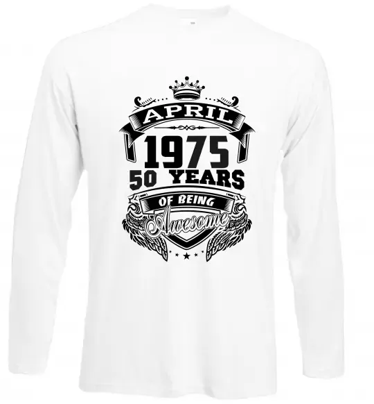 Лонгслів April 1975 awesome Білий фото