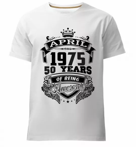 Мужская премиум футболка April 1975 awesome Белый фото