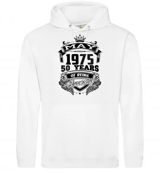 Женская толстовка (худи) May 1975 awesome Белый фото