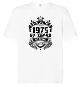 Футболка Оверсайз October 1975 awesome Белый фото