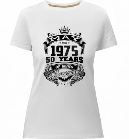 Жіноча преміум футболка May 1975 awesome