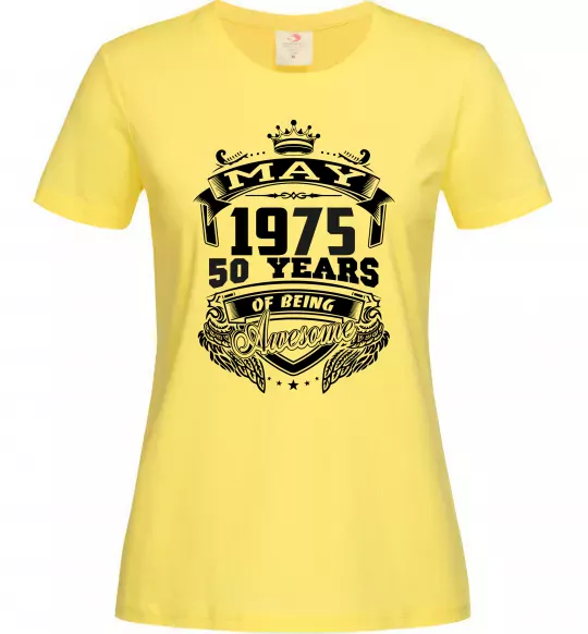 Жіноча футболка May 1975 awesome Лимонний фото