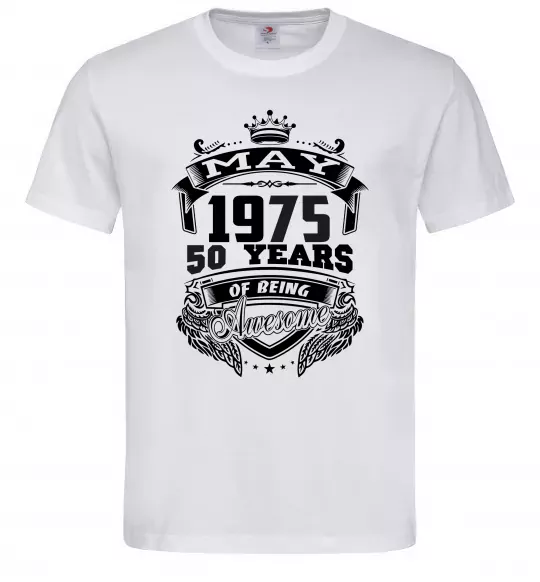 Мужская футболка May 1975 awesome Белый фото