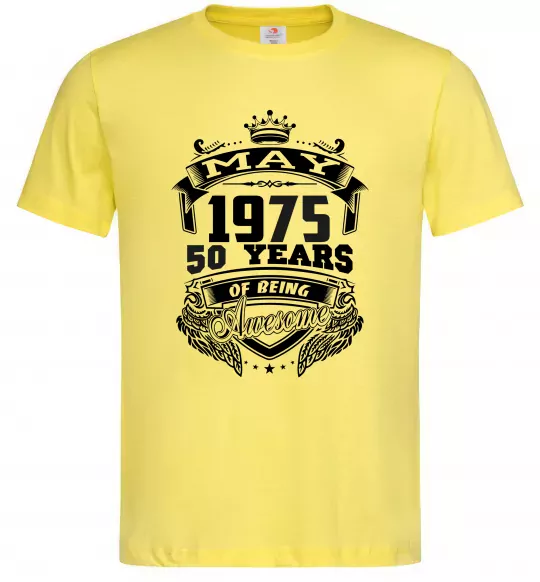 Мужская футболка May 1975 awesome Лимонный фото