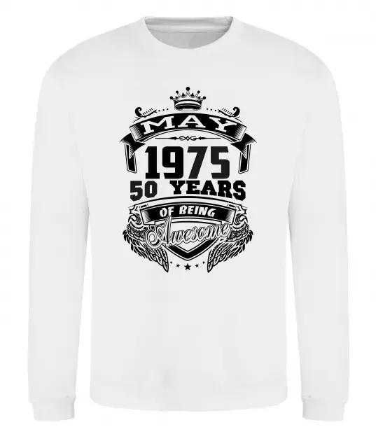 Свитшот May 1975 awesome Белый фото