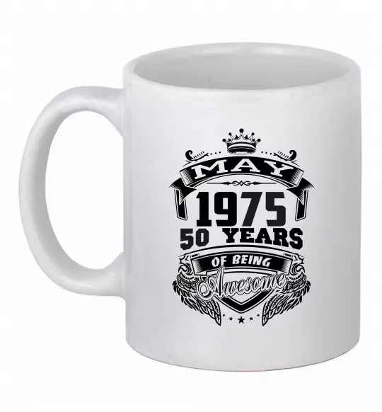 Чашка керамічна May 1975 awesome Білий фото