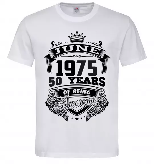 Мужская футболка June 1975 awesome Белый фото