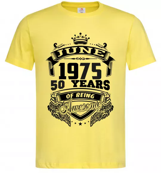 Мужская футболка June 1975 awesome Лимонный фото