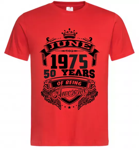 Мужская футболка June 1975 awesome Красный фото