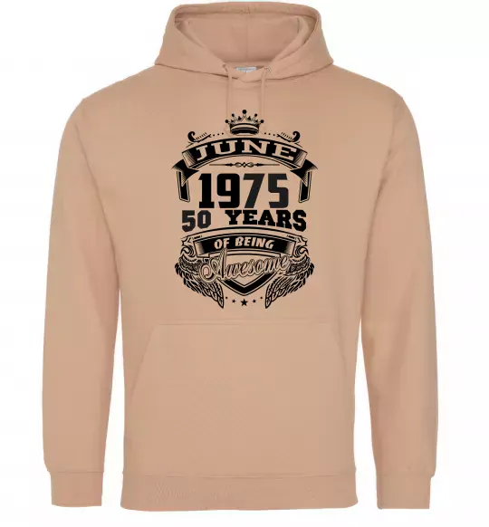 Жіноча толстовка (худі) June 1975 awesome Пісочний фото