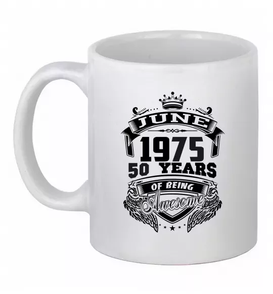 Чашка керамічна June 1975 awesome Білий фото