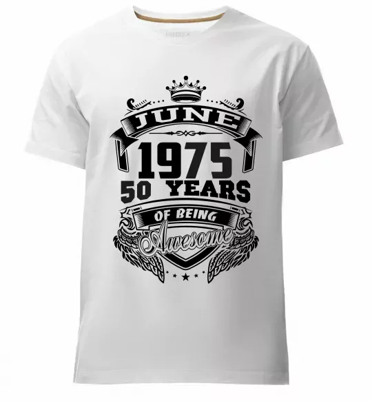 Мужская премиум футболка June 1975 awesome Белый фото