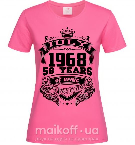 Жіноча футболка July 1968 awesome Яскраво-рожевий фото