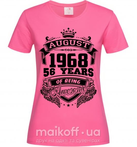Женская футболка August 1968 awesome Ярко-розовый фото