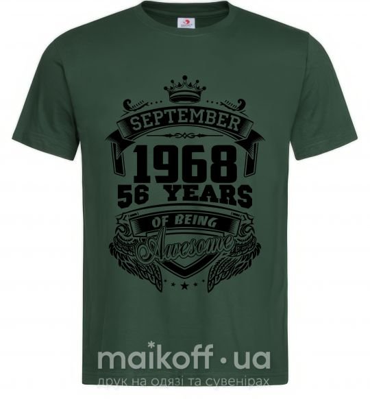 Мужская футболка September 1968 awesome Темно-зеленый фото