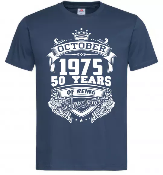 Чоловіча футболка October 1975 awesome Темно-синій фото