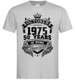 Мужская футболка October 1975 awesome Серый фото