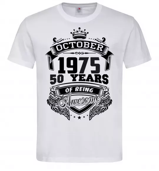 Чоловіча футболка October 1975 awesome Білий фото