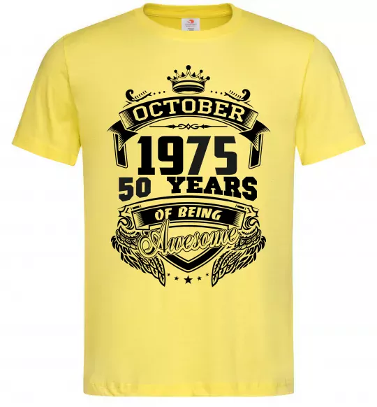 Чоловіча футболка October 1975 awesome Лимонний фото