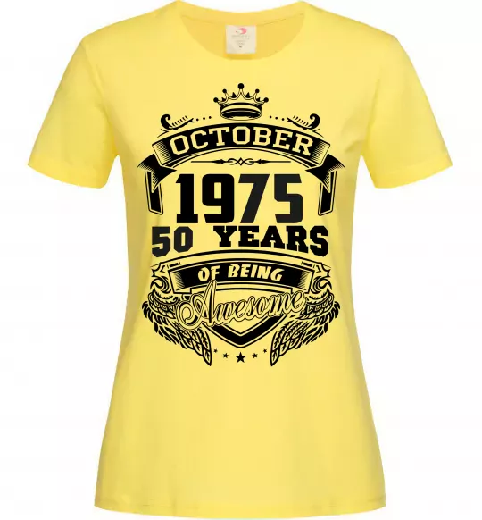Женская футболка October 1975 awesome Лимонный фото