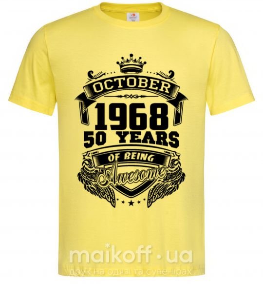 Мужская футболка October 1968 awesome Лимонный фото