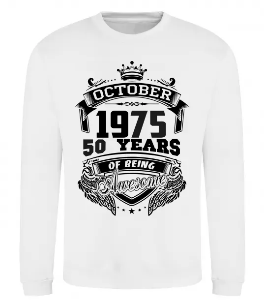 Світшот October 1975 awesome Білий фото