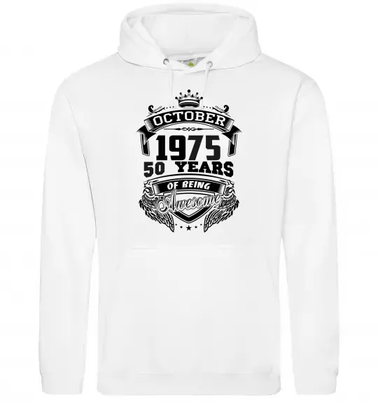 Женская толстовка (худи) October 1975 awesome Белый фото