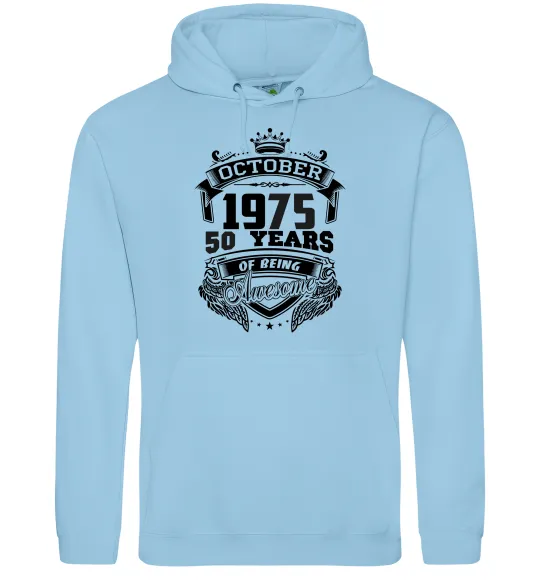 Женская толстовка (худи) October 1975 awesome Голубой фото