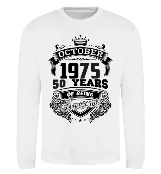 Свитшот October 1975 awesome Белый фото
