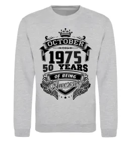 Свитшот December 1975 awesome Серый меланж фото