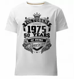 Мужская премиум футболка Життя починається в 50 Черный фото