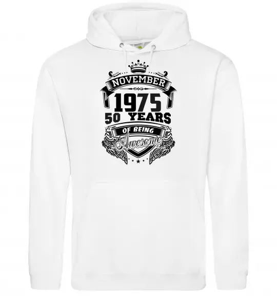 Женская толстовка (худи) November 1975 awesome Белый фото