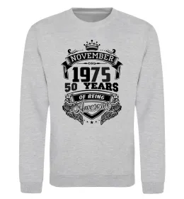 Свитшот November 1975 awesome Серый меланж фото
