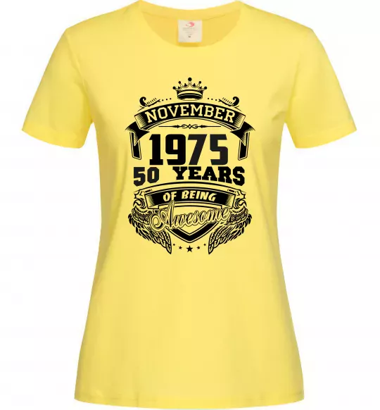 Женская футболка November 1975 awesome Лимонный фото