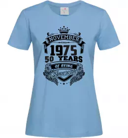 Жіноча футболка November 1975 awesome Блакитний фото
