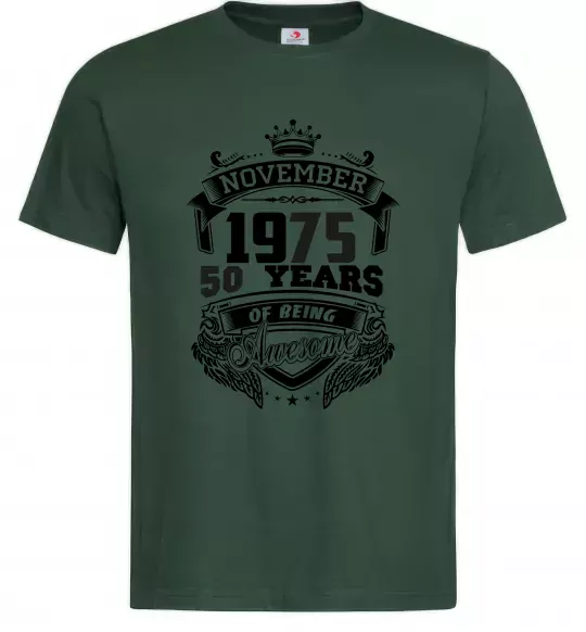 Мужская футболка November 1975 awesome Темно-зеленый фото