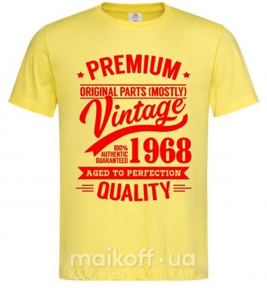 Мужская футболка Premium vintage 1968 Лимонный фото