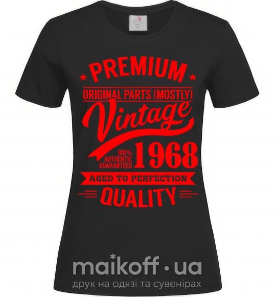 Жіноча футболка Premium vintage 1968 Чорний фото