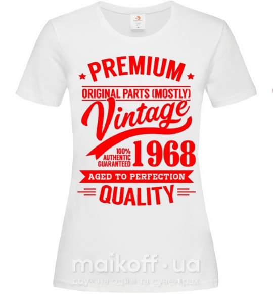 Жіноча футболка Premium vintage 1968 Білий фото
