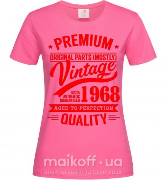 Жіноча футболка Premium vintage 1968 Яскраво-рожевий фото