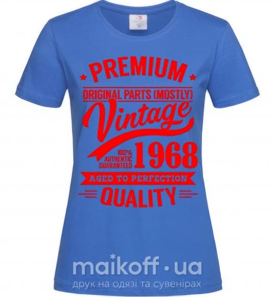 Женская футболка Premium vintage 1968 Ярко-синий фото