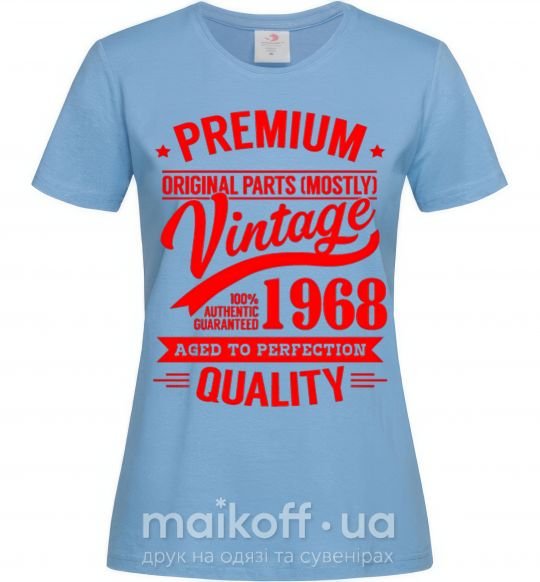 Жіноча футболка Premium vintage 1968 Блакитний фото