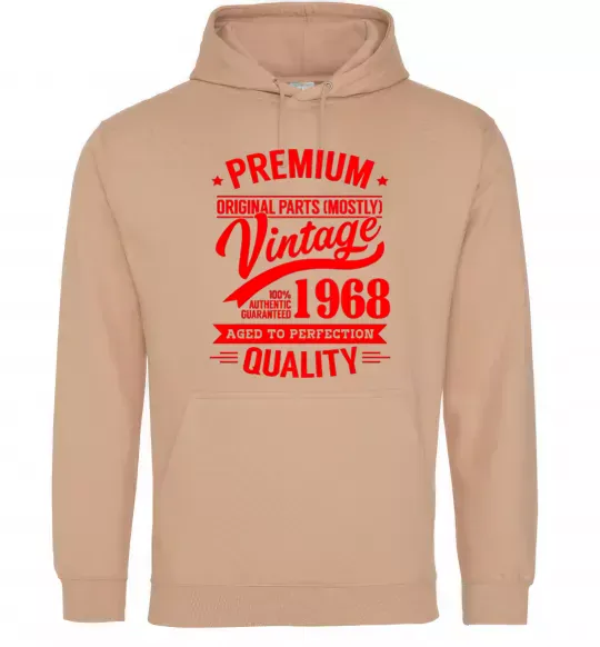 Чоловіча толстовка (худі) Premium vintage 1968 Пісочний фото