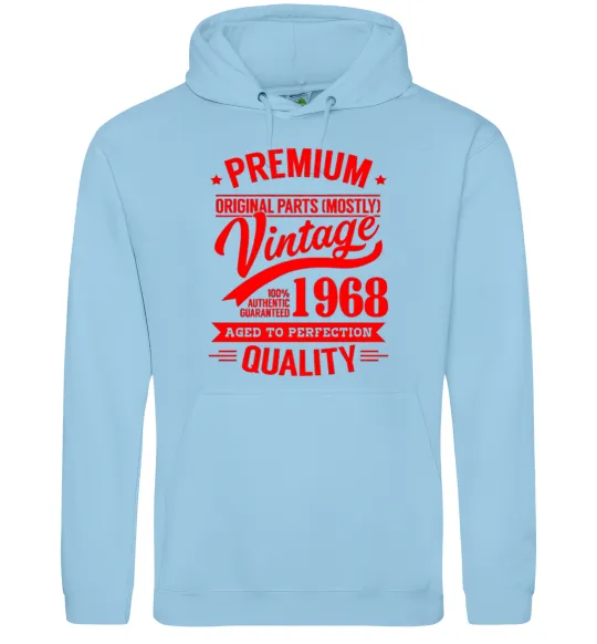 Мужская толстовка (худи) Premium vintage 1968 Голубой фото