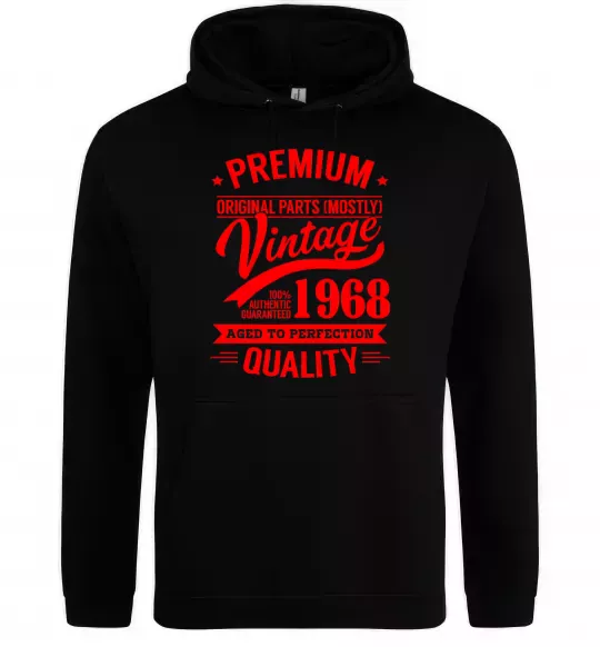 Женская толстовка (худи) Premium vintage 1968 Черный фото