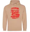 Женская толстовка (худи) Premium vintage 1968 Песочный фото